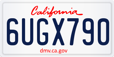 CA license plate 6UGX790
