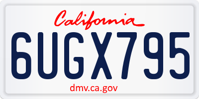 CA license plate 6UGX795