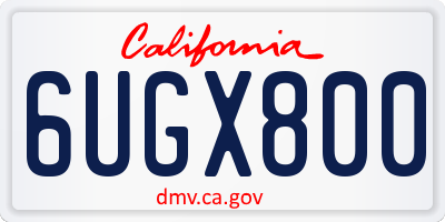 CA license plate 6UGX800
