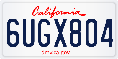 CA license plate 6UGX804