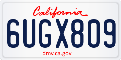 CA license plate 6UGX809