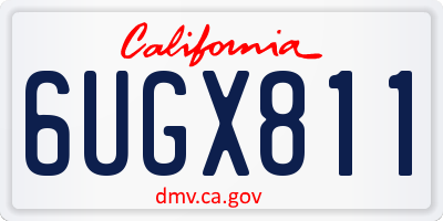CA license plate 6UGX811