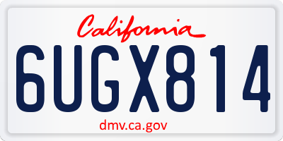 CA license plate 6UGX814