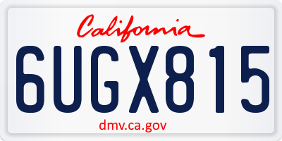 CA license plate 6UGX815
