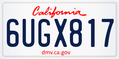 CA license plate 6UGX817