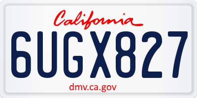 CA license plate 6UGX827