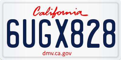 CA license plate 6UGX828