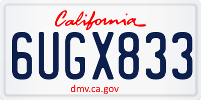 CA license plate 6UGX833