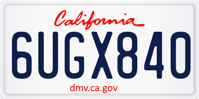 CA license plate 6UGX840