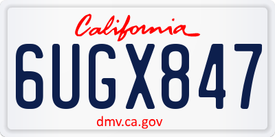 CA license plate 6UGX847