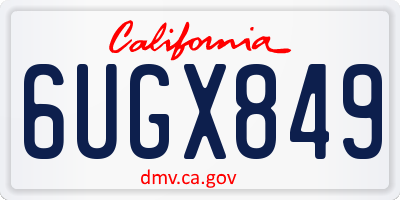 CA license plate 6UGX849