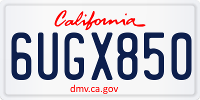 CA license plate 6UGX850