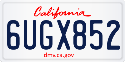 CA license plate 6UGX852