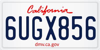 CA license plate 6UGX856