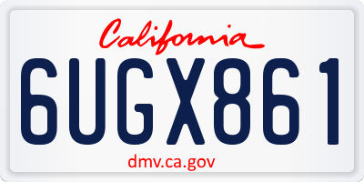 CA license plate 6UGX861