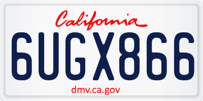 CA license plate 6UGX866