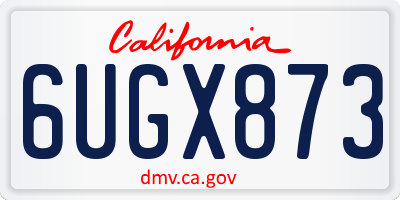 CA license plate 6UGX873