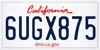 CA license plate 6UGX875