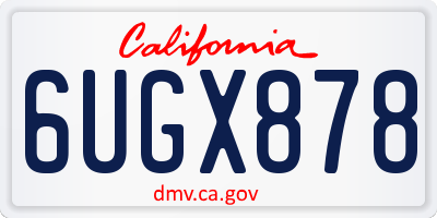 CA license plate 6UGX878
