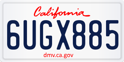 CA license plate 6UGX885