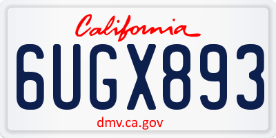 CA license plate 6UGX893