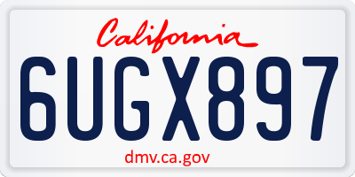 CA license plate 6UGX897