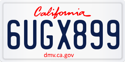 CA license plate 6UGX899