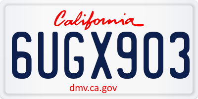 CA license plate 6UGX903