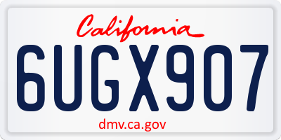 CA license plate 6UGX907