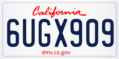 CA license plate 6UGX909