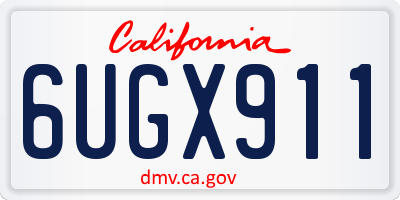 CA license plate 6UGX911