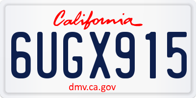 CA license plate 6UGX915