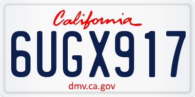 CA license plate 6UGX917