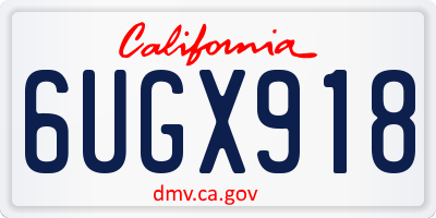 CA license plate 6UGX918