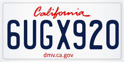 CA license plate 6UGX920