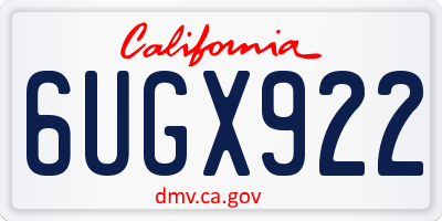 CA license plate 6UGX922