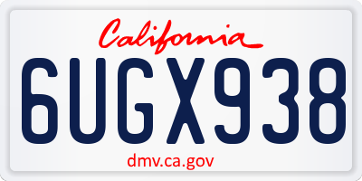 CA license plate 6UGX938