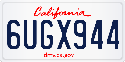 CA license plate 6UGX944