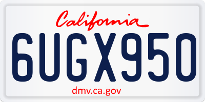 CA license plate 6UGX950