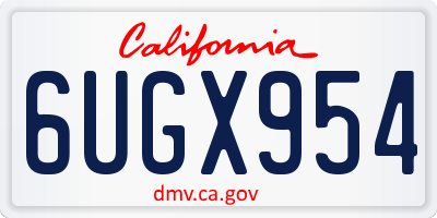 CA license plate 6UGX954