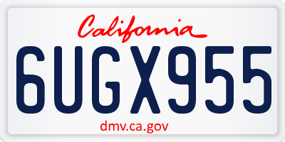 CA license plate 6UGX955