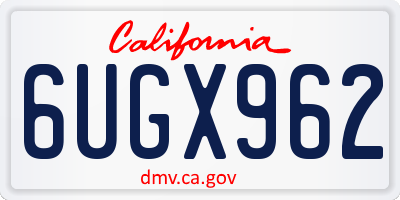 CA license plate 6UGX962