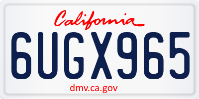 CA license plate 6UGX965