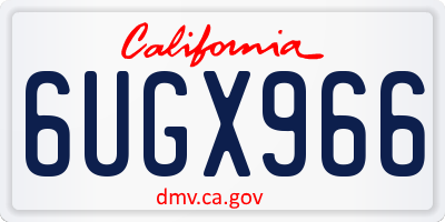CA license plate 6UGX966
