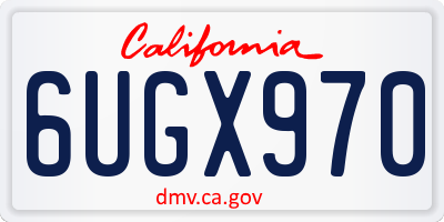 CA license plate 6UGX970