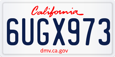 CA license plate 6UGX973