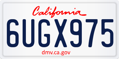 CA license plate 6UGX975