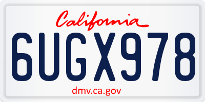 CA license plate 6UGX978