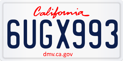CA license plate 6UGX993