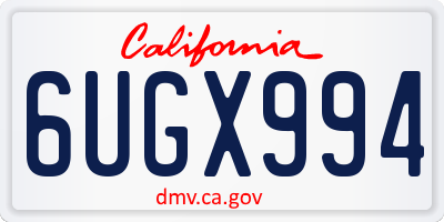 CA license plate 6UGX994